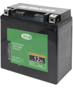 MAGNETI MARELLI BATTERIA MOTO E SCOOTER 12AH 12V 150A TECNOLOGIA AGM SIGILLATA POLO POSITIVO SINISTRO